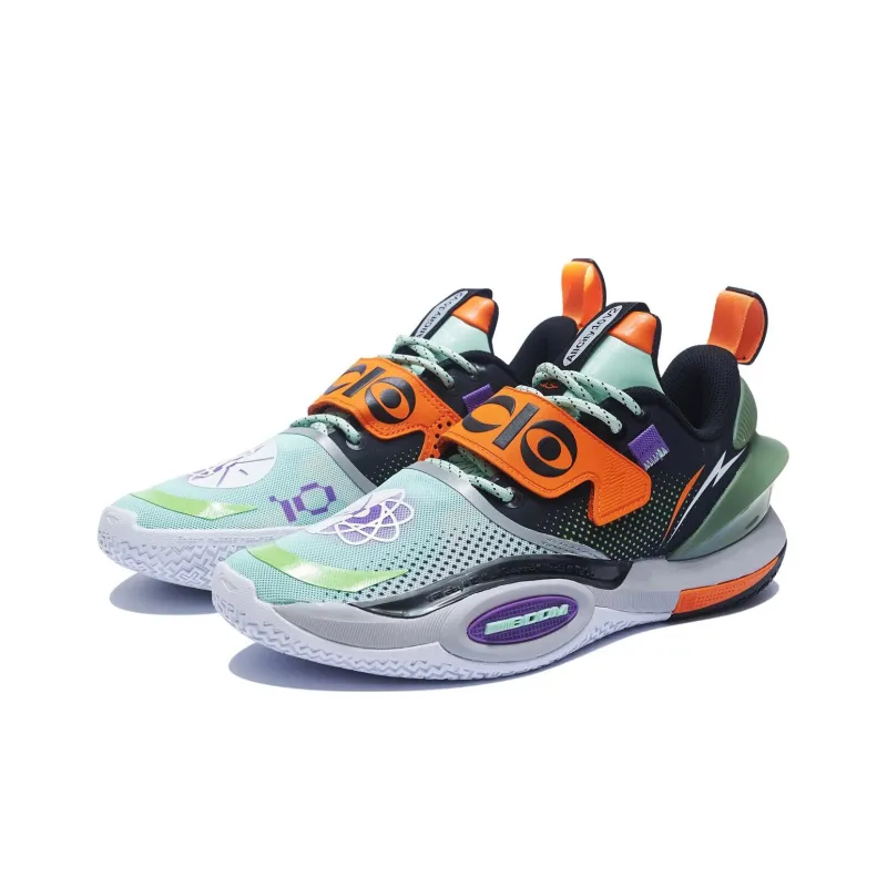 LiNing All City 10 V2 'Kinetic Energy' Cushioning Lightweight Rebound Low-Top Performance Basketball Shoes Green Black-2
