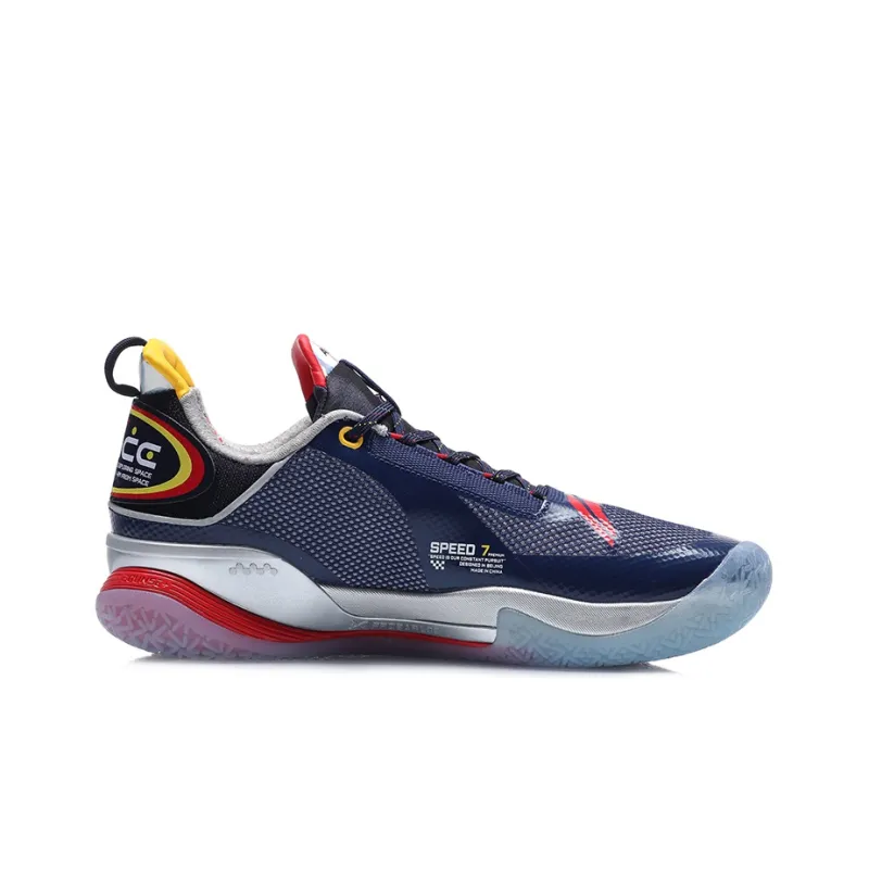 LiNing Blitz 7 Premium Cushioning, Slip Resistant, Abrasion Resistant, Rebound Low Top Basketball Shoes Men's Blue Gray-1