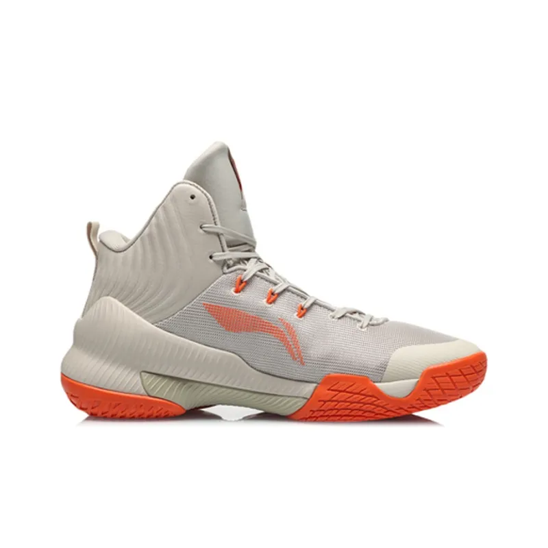 LiNing YuShuai TD Cushioning Coverage Support Mid Top Basketball Shoes Men's Gray-1