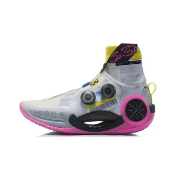 LiNing WOW 9 Infinity Infinity 'test R2' Cushioning Support High Top Performance Basketball Shoes Men's White Pink