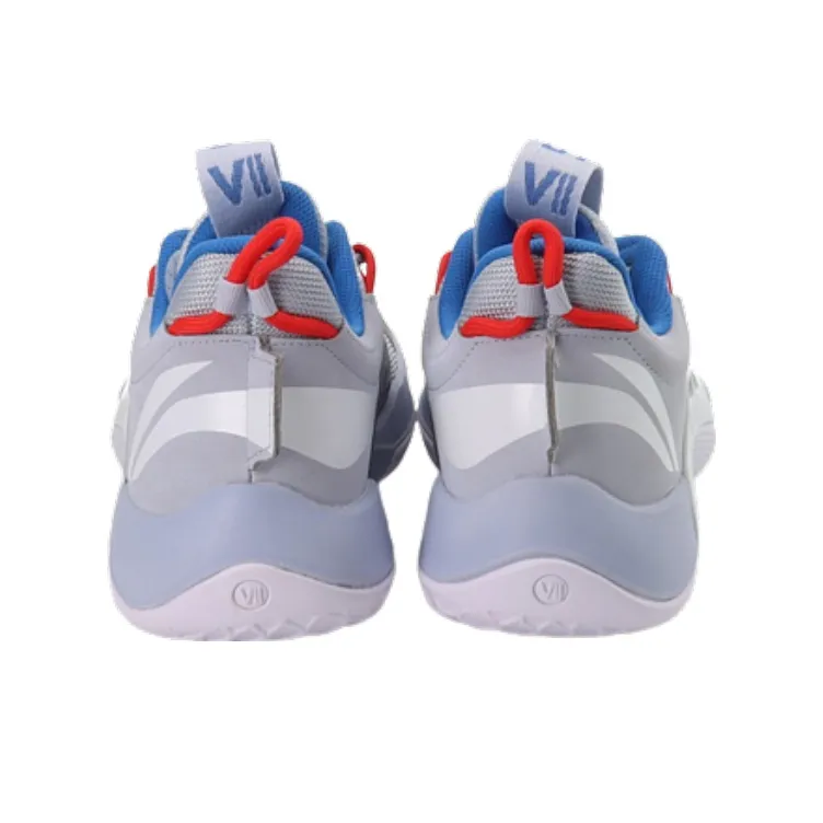 LiNing SONIC 7 Low Anti-Slip Wear-Resistant Low-Top Basketball Shoes Blue White-4