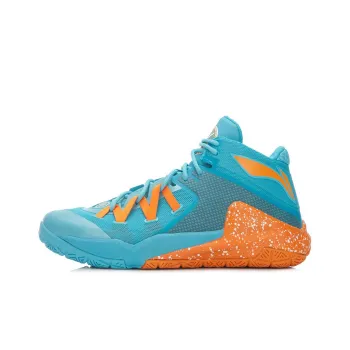 LINING Wade Collection Basketball Shoes Unisex Mid Top Blue/Orange