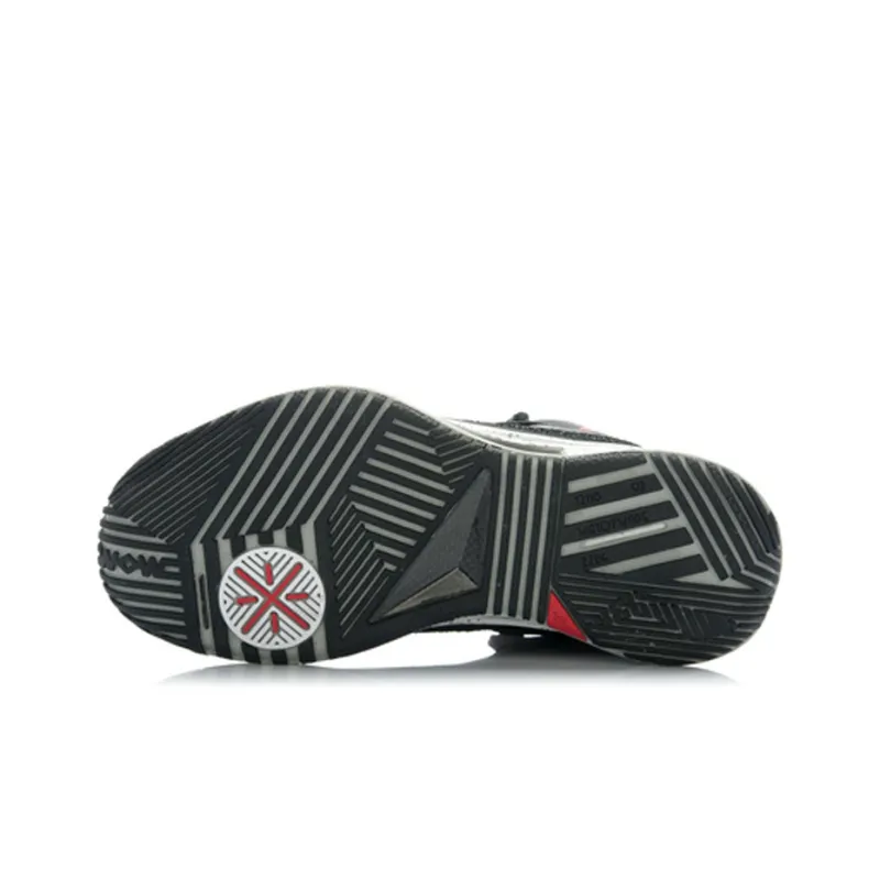 LiNing WOW 2 Slip Resistant, Abrasion Resistant, Rebound Resistant Mid Top Basketball Shoes Men's Black Gray White-4
