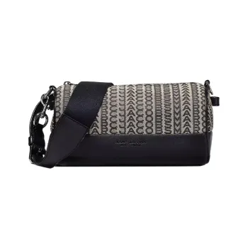 MARC JACOBS Woven Jacquard With Leather Trim Cylinder Bag Handheld Shoulder Bag Crossbody Bag Regular Unisex Black