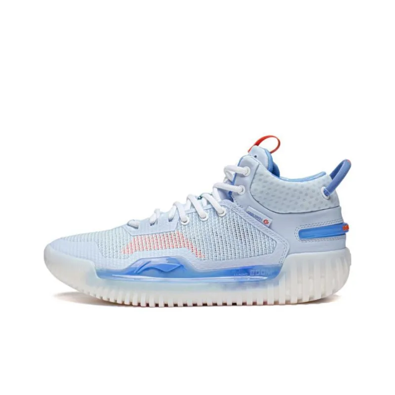 LiNing Badfive 3 Slip Resistant Breathable Mid Top Basketball Shoes Men's Sky Blue-0