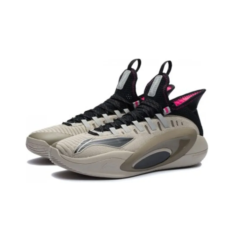 LiNing Phantom Cushioning Anti Slip And Wear Resistant Coverage Support Low Top Basketball Shoes Gray Black-2
