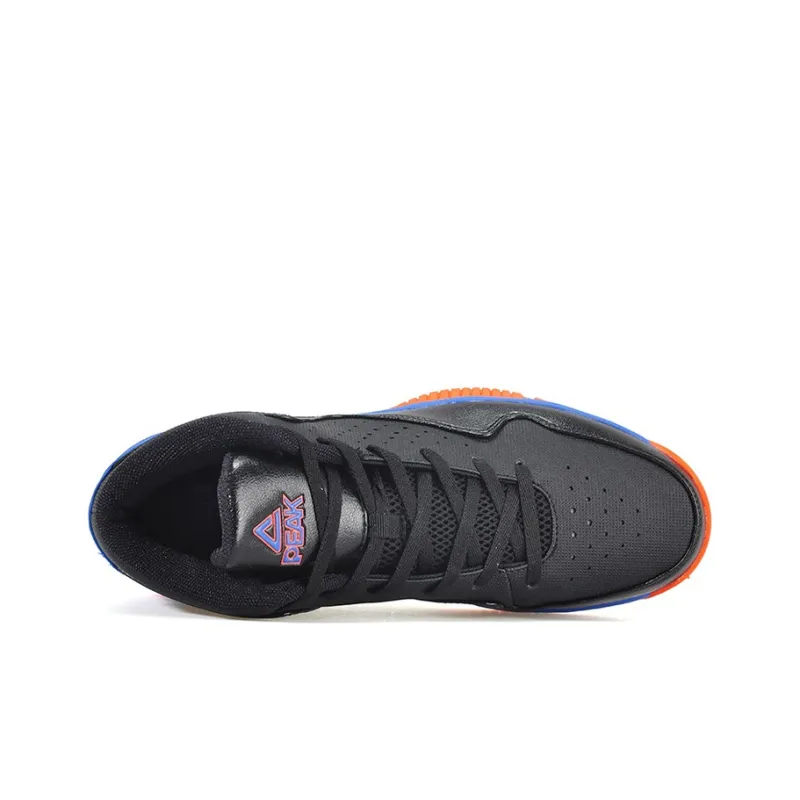 PEAK Wear-Resistant Mid-Top Performance Basketball Shoes Men's Black Blue-2