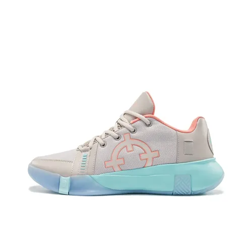 RIGORER Cutting Basketball Shoes Men Low-Top Tranquil Blue/Peach Pink