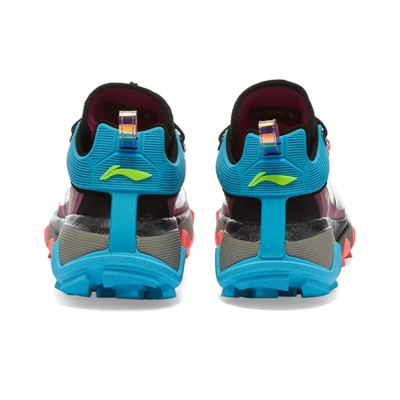 LiNing Wu Xing 1 Basketball Shoes Women's Low Top Blue/Black/Red-3