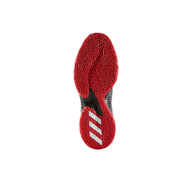 Adidas D Rose Explosive Bounce Wear Resistant Mid Top Basketball Shoes Men's Black Red-4