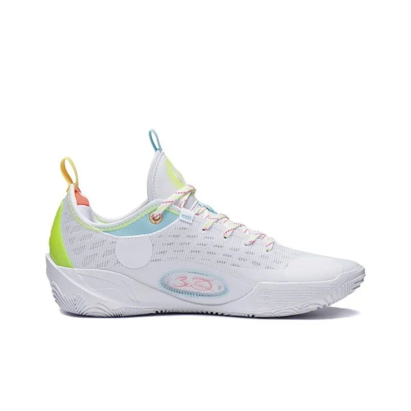LINING Wade 808 2 Basketball Shoes Men Low Top Standard White/Neon Fruit Red-1
