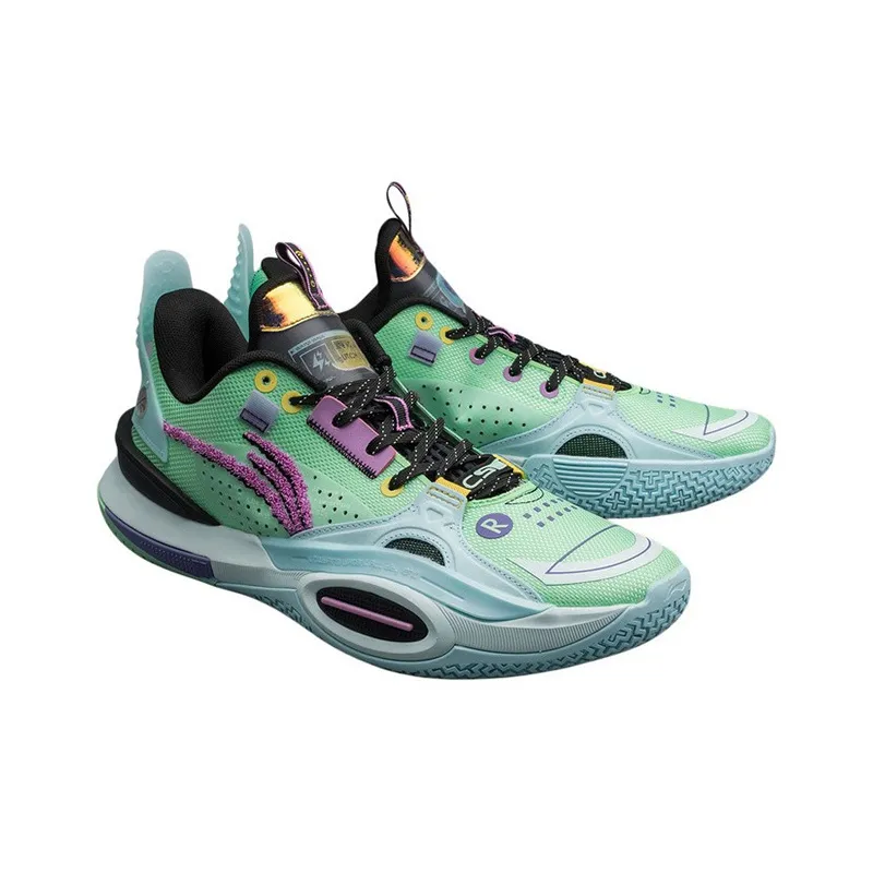 LiNing All City 10 Cloudy Pop Cushioning Anti-Slip And Wear-Resistant Low-Top Basketball Shoes Light Mint Green-2