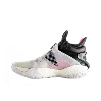 LiNing SONIC 9 Boom Cushioned Slip Resistant Abrasion Resistant Mid Top Basketball Shoes Black White Pink