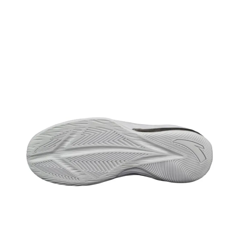 Anta Anti Slip Wear Resistant Breathable Rebound Low Top Basketball Shoes Men's White Black-3
