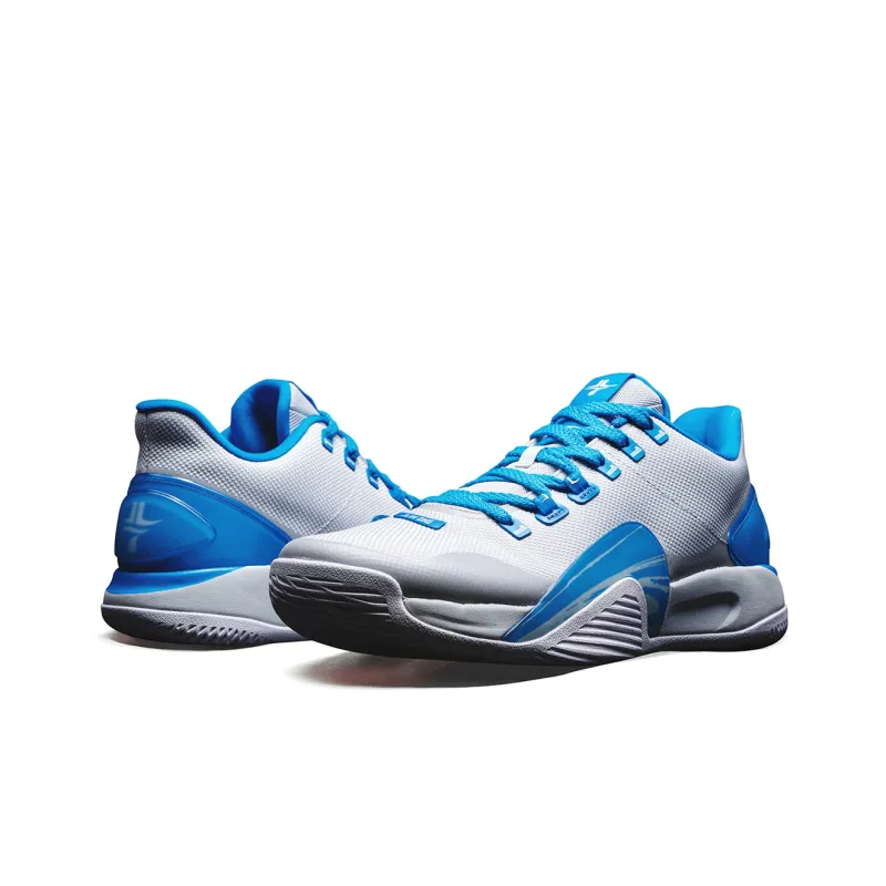 XTEP Jeremy Lin 1 Cushioned Slip Resistant Lightweight Low Top Basketball Shoes Men's Blue Gray-4