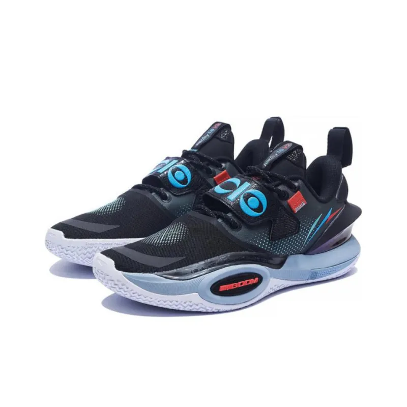 LiNing All City 10 V2 'Obsidian' Cushioned Slip-Resistant Rebound Low-Top Basketball Shoes Black Gray Color-2