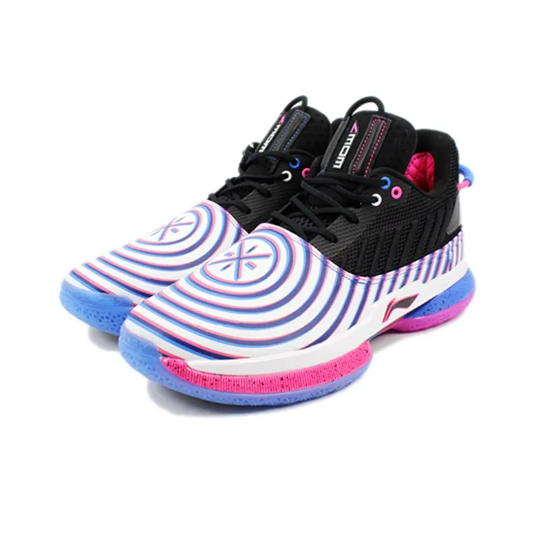 LiNing WOW 7 Way Of Wade 7 Cushioning Anti-Slip And Wear-Resistant Low-Top Basketball Shoes Black Purple White-2