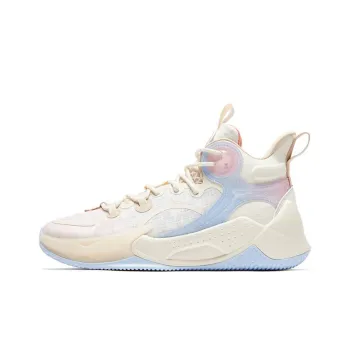 QIAODAN Busters 3Elite Durable Breathable High Top Basketball Shoes Men's Vanilla Yellow Union Blue