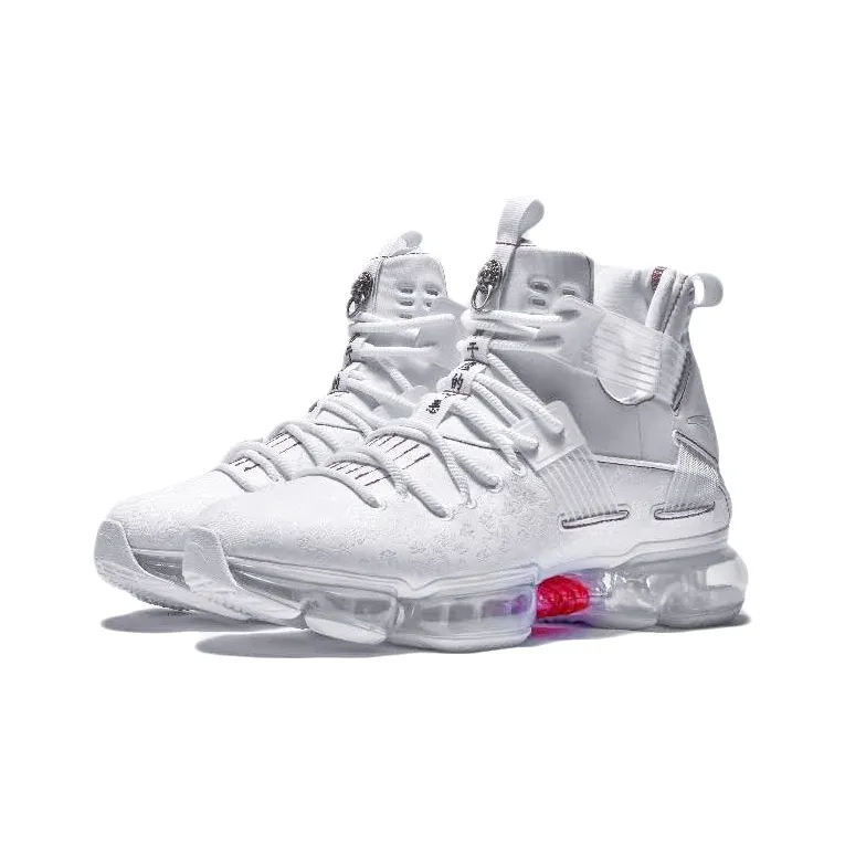 CHUSAN x Anta Slip Resistant Lightweight Wear Resistant High Top Basketball Shoes Men's White-0