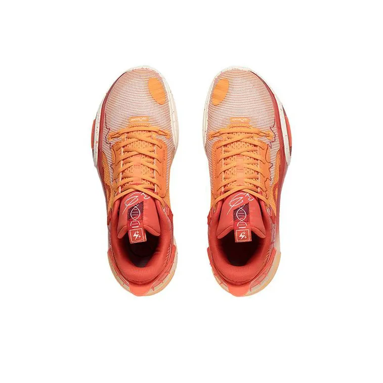 LiNing All City 11 Red Cushioning Anti Slip And Wear Resistant Low Top Basketball Shoes Men's Orange-2
