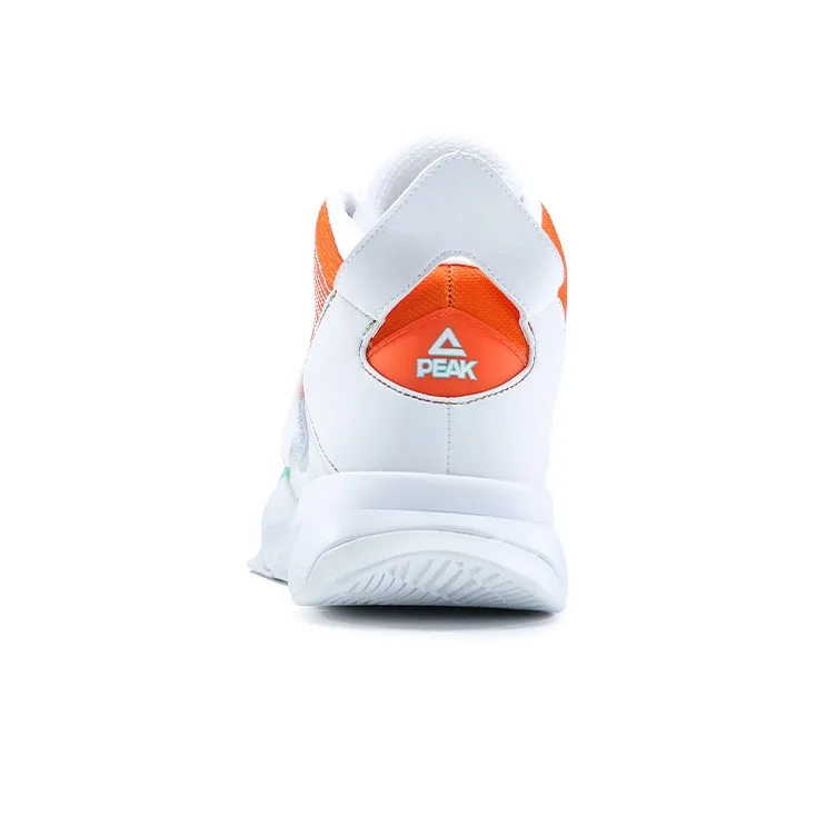 PEAK Speed Collection Cushioning Anti Slip And Wear Resistant Mid Top Performance Basketball Shoes Men's White Green-2