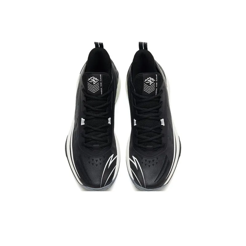 Anta Charge 5 Cushioning Anti Slip And Wear Resistant Low Top Basketball Shoes Men's Black White-2