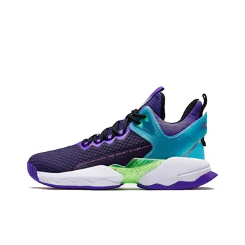 XTEP High Top Basketball Shoes Men's Purple White Blue