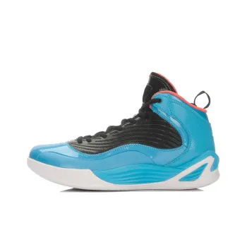 LiNing Killer Whale II Cushioning Coverage Support High-Top Basketball Shoes Unisex Blue Black