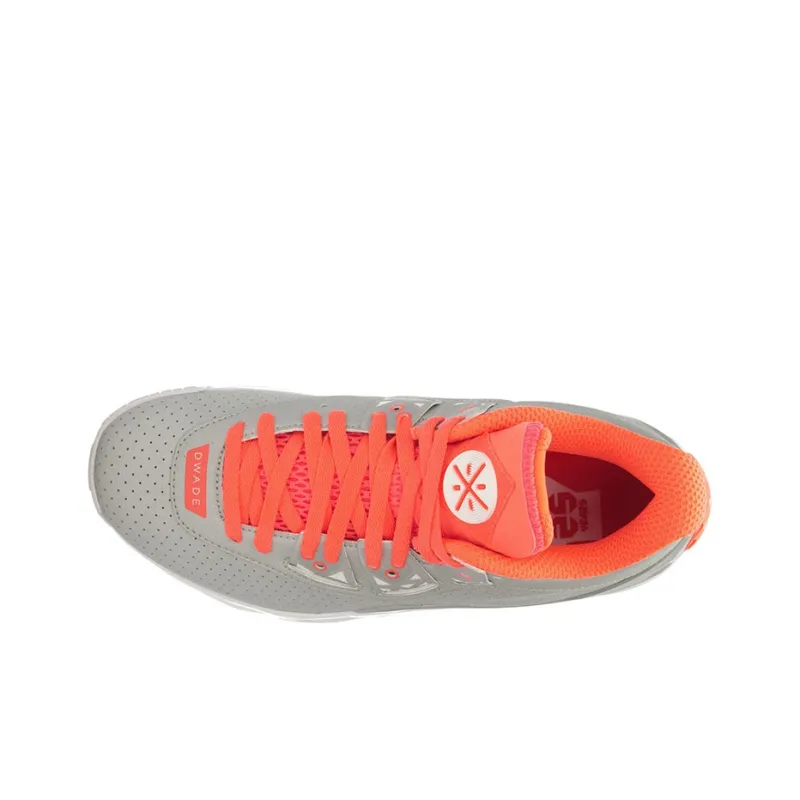 LINING WOW 4 Basketball Shoes Unisex Mid Top Gray/Orange-2