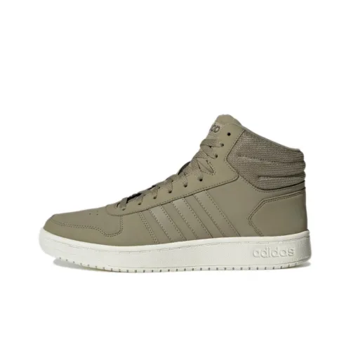 Adidas Neo Hoops 2.0 Basketball Shoes Unisex Mid-Top Army Green/White