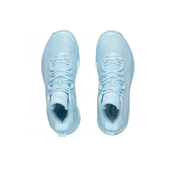 LiNing Liren 3 Lakes Cushioning Anti-Slip And Wear-Resistant Mid-Top Basketball Shoes Light Blue-2