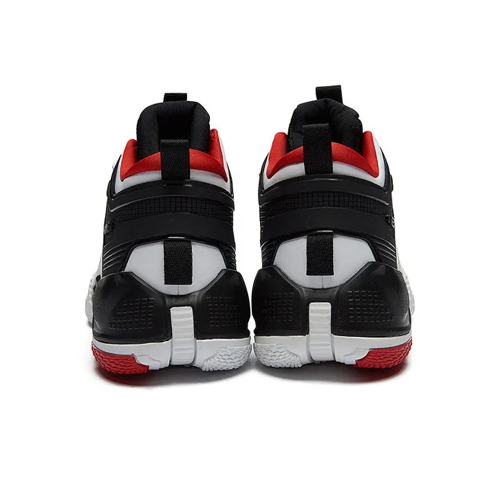 361° QU!KFOAM Cushioning Anti Slip And Wear Resistant Mid Top Performance Basketball Shoes Men's White Black-2