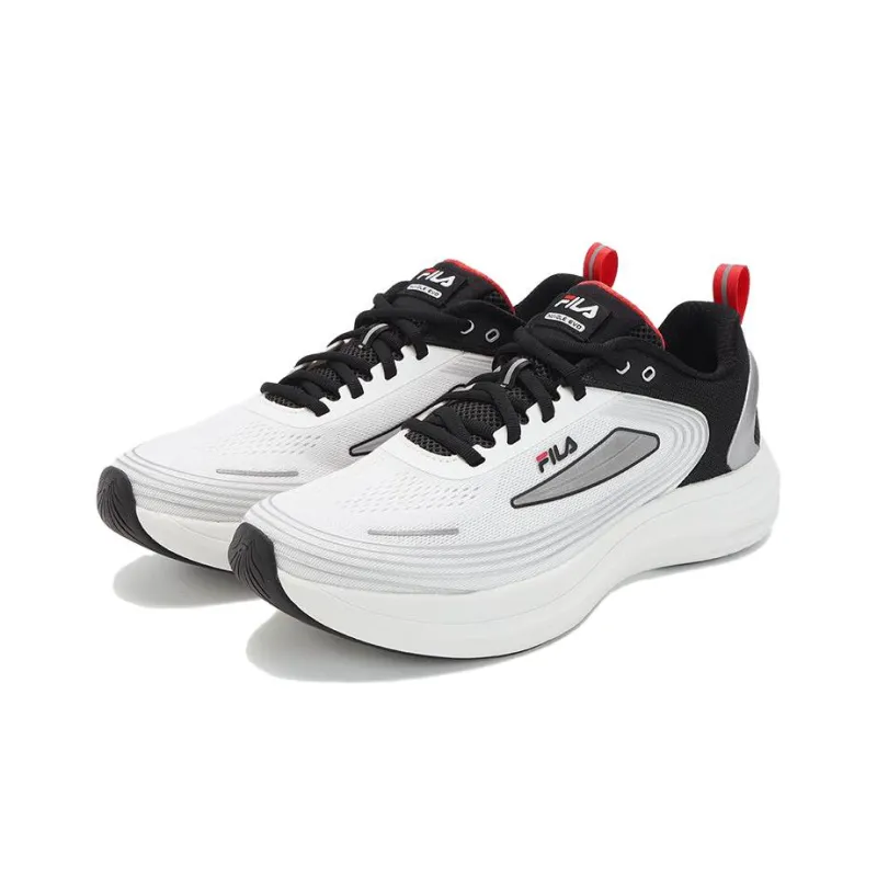 FILA NUVOLE EVO Cushioning Anti Slip And Wear Resistant Low Top Running Shoes Men's Black White-2