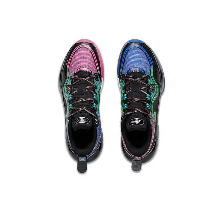 LiNing Evolution LOW Abrasion Resistant Breathable Low Top Basketball Shoes Men's Black Pink Blue-2