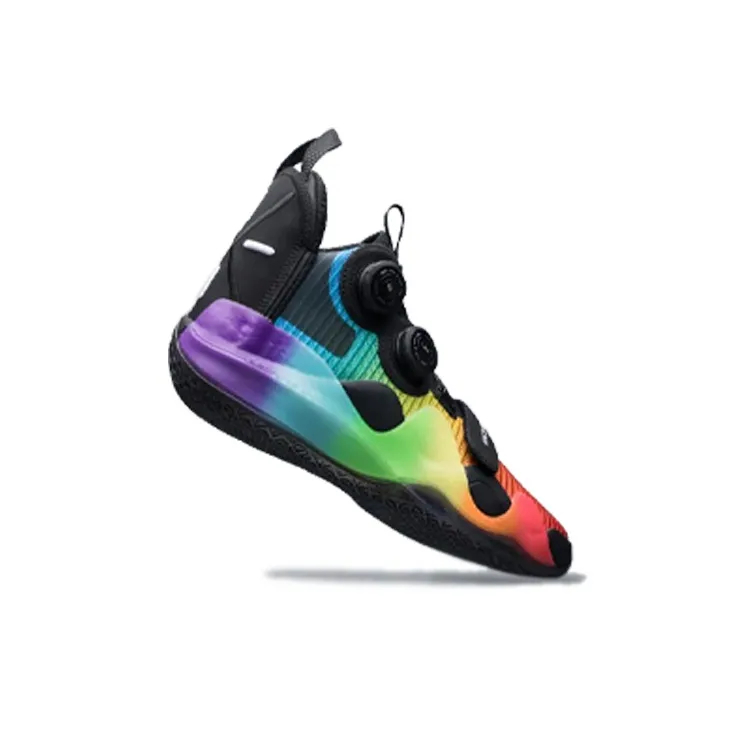 LiNing WOW 8 Way Of Wade 8 Rebound Support Coverage Slip Resistant Mid Top Basketball Shoes Men's Rainbow-4