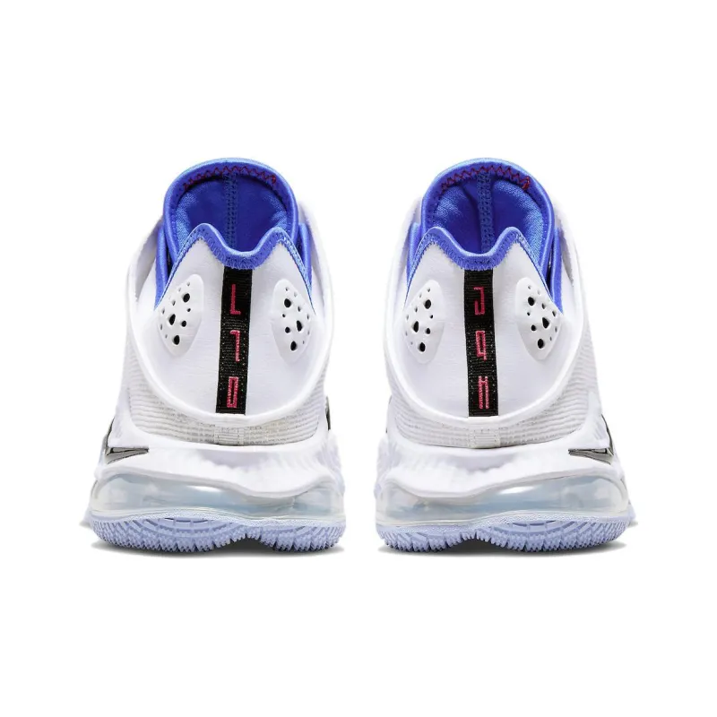 Nike LeBron 19 Low White Medium Blue Siren Red Black-4