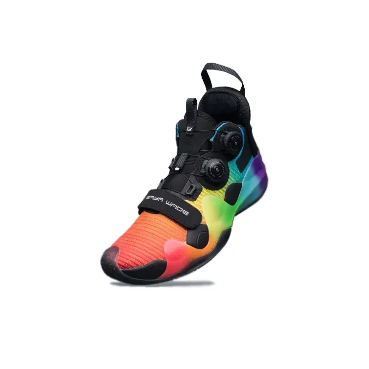 LiNing WOW 8 Way Of Wade 8 Rebound Support Coverage Slip Resistant Mid Top Basketball Shoes Men's Rainbow-2