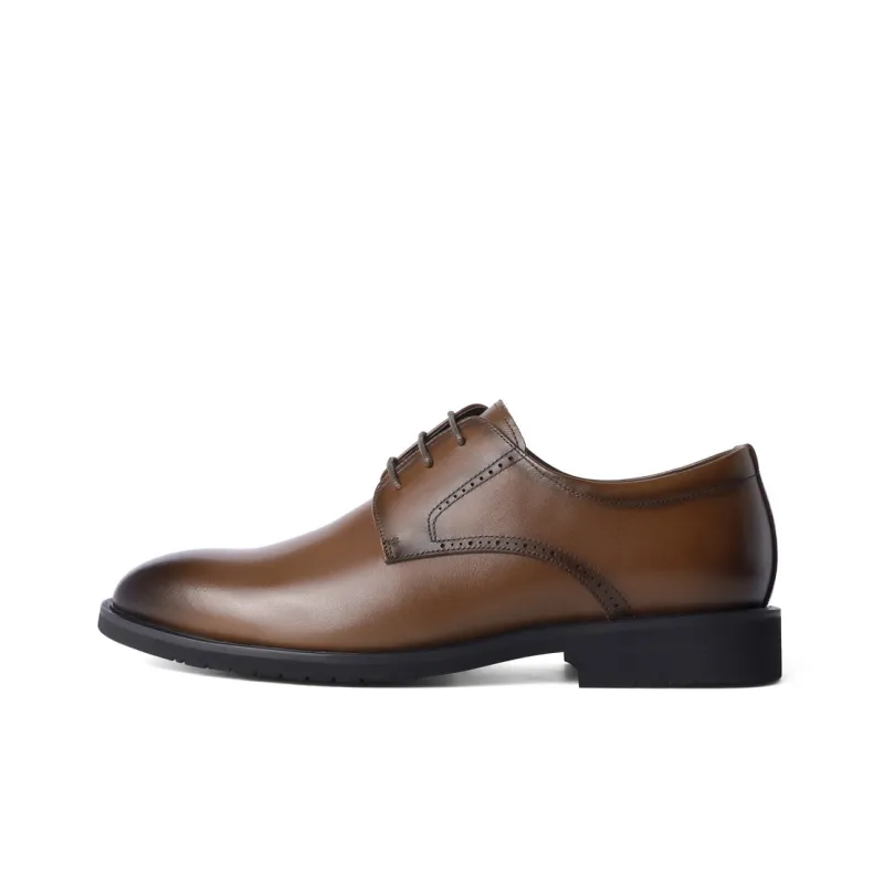 BELLE Dress Shoes Men Low Top Black/Brown-5