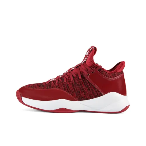 PEAK Basketball Shoes Men Mid-Top Sports Style Red