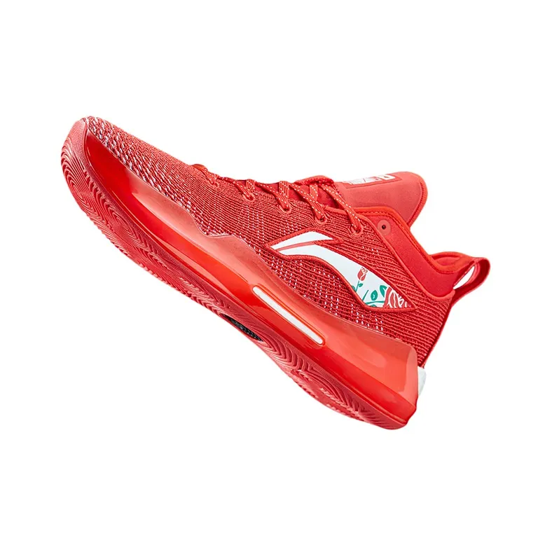 LINING YuShuai 13 Basketball Shoes Men Mid Top Flame Red-3