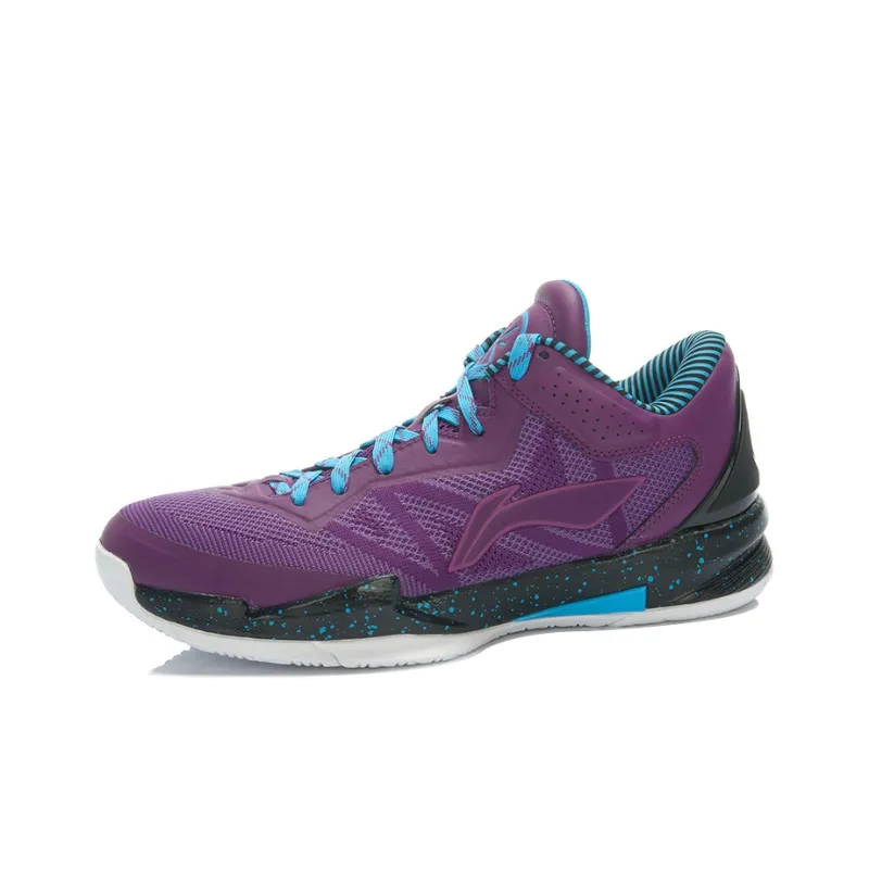 LINING Wow Basketball Shoes Unisex Low Top Purple/Black-1