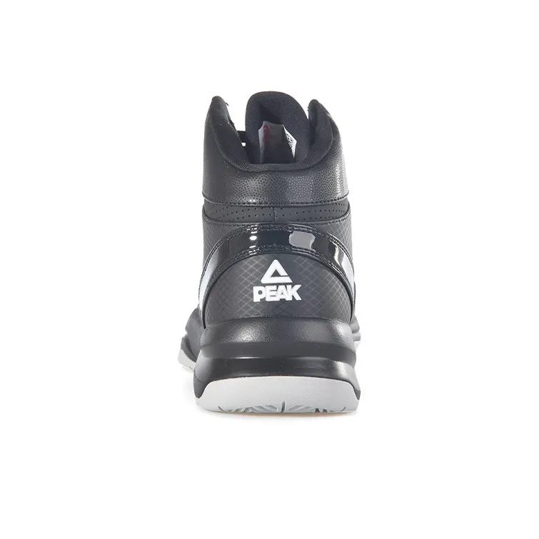 PEAK Nova Cushioned Slip Resistant Mid Top Basketball Shoes Men's Black Gray-4