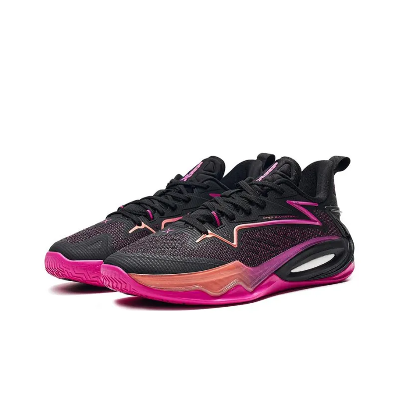 XTEP Light Attack 2 Generations Cushioning Wear Resistant Rebound Low Top Basketball Shoes Men's Black Purple-2