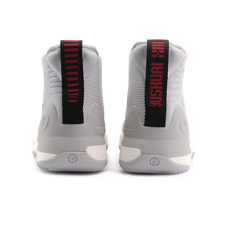 LiNing YuShuai 13 Cushioning, Slip Resistant, And Abrasion Resistant High Top Basketball Shoes Unisex Gray White-4
