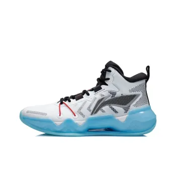 LiNing Liren 2 Cushioning Anti Slip And Wear Resistant Coverage Support Mid Top Basketball Shoes White Black