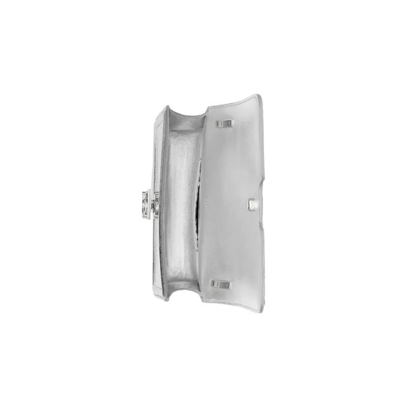 Burberry Calfskin Lock Bag Shoulder Bag Crossbody Bag Mini Women's Silver-4