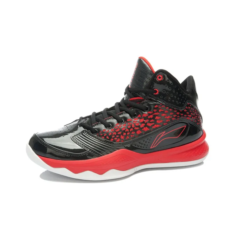 LiNing Ghoul Knight High Top Basketball Shoes Unisex Black Red-1