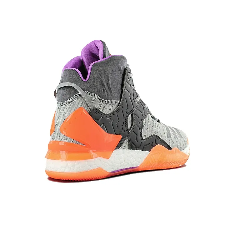 Adidas D Rose 7 Primeknit Grey Purple Orange-3
