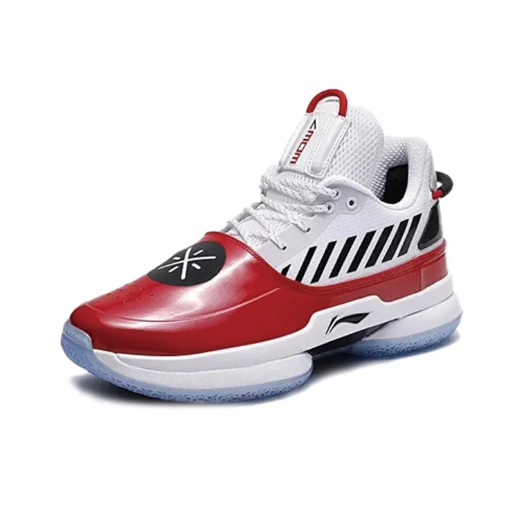 LiNing WOW 7 Way Of Wade 7 Upper City Cushioned Slip Resistant Low Top Performance Basketball Shoes White Red Black-1