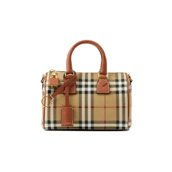 Burberry Check Mini Bowling Bag Archive Beige/Briar Brown